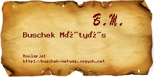 Buschek Mátyás névjegykártya